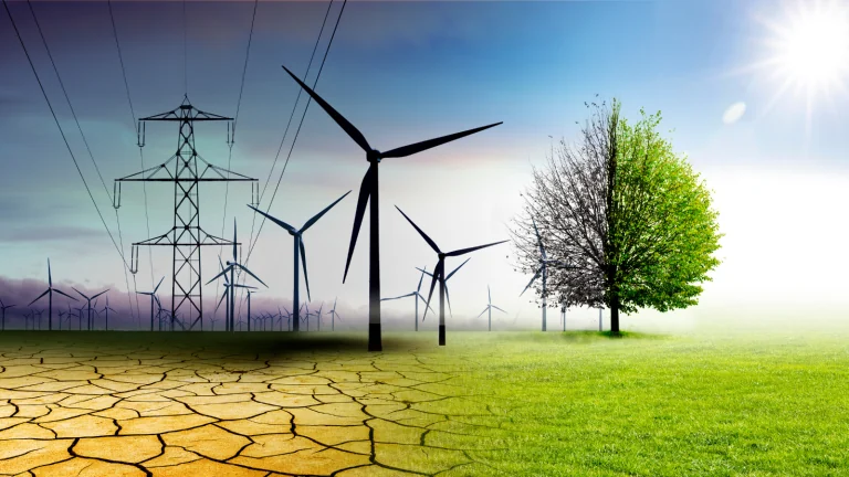 Enerji üretimi ve iklim değişikliği görseli