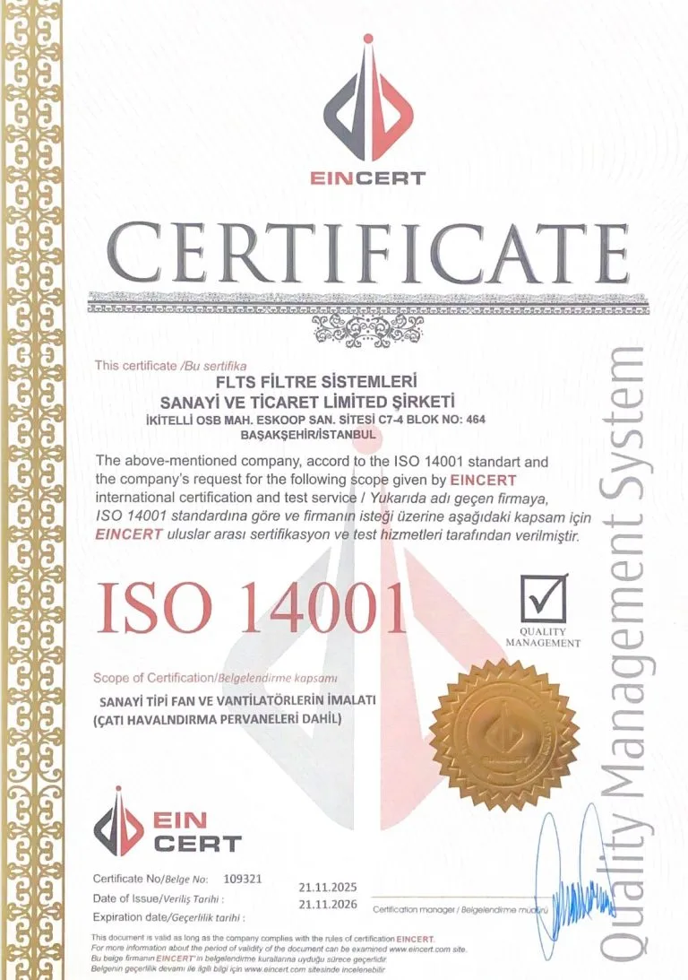 FLTS ISO 14001 belge görseli