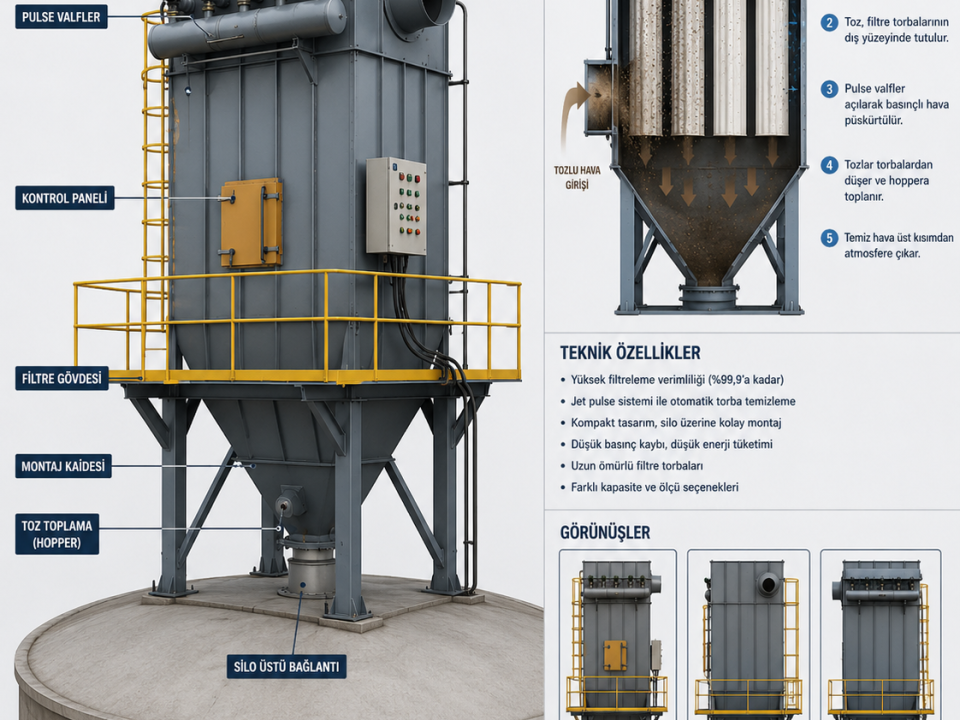jet filtre , silo üstü jet filtre