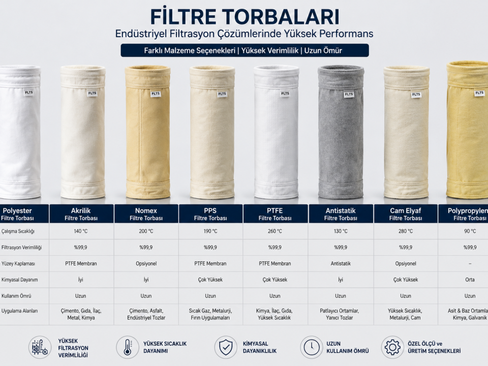 Filtre torbası çeşitleri ve teknik özellik tablosu