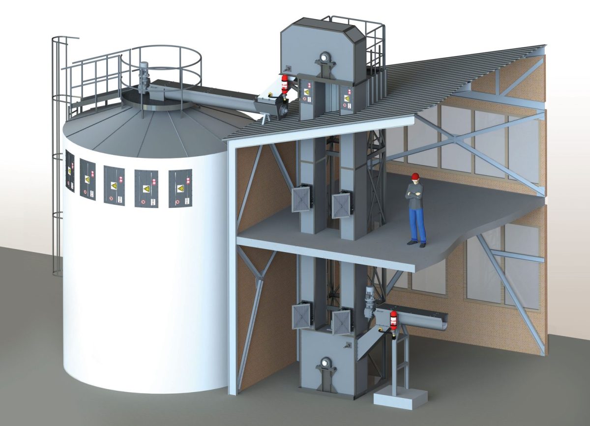 Silo ve kovalı elevatör hattında patlama kapağı ve patlama tahliye uygulaması
